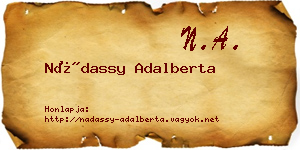 Nádassy Adalberta névjegykártya